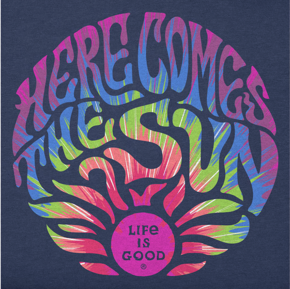 Life is Good W Crusher Lite Tie-Dye Here Comes DARKEST BLUE