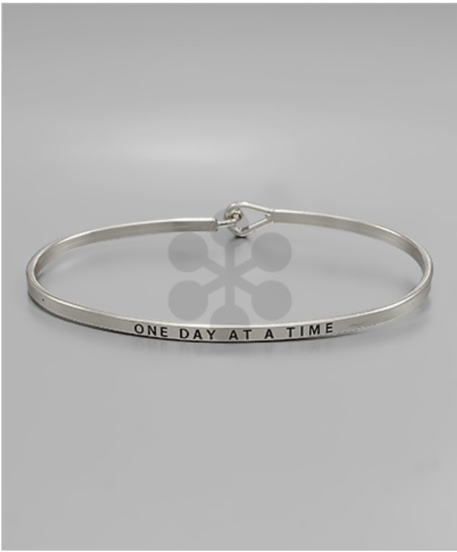 Golden Stella "One Day at a Time" Cuff RHODIUM