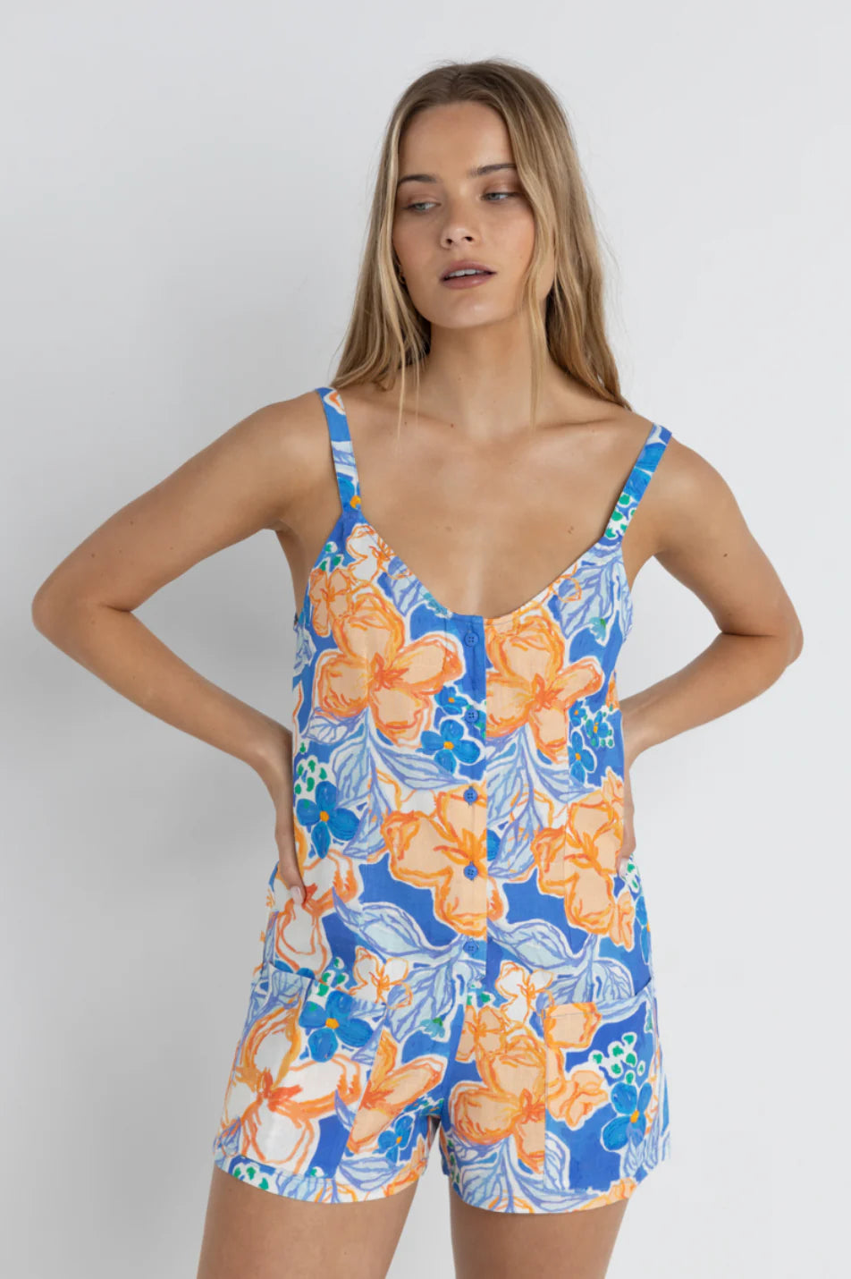 Rhythm W Paradise Floral Playsuit BLUE