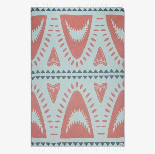 Sand Cloud Sharkstooth Beach Towel LG SEAGLASS