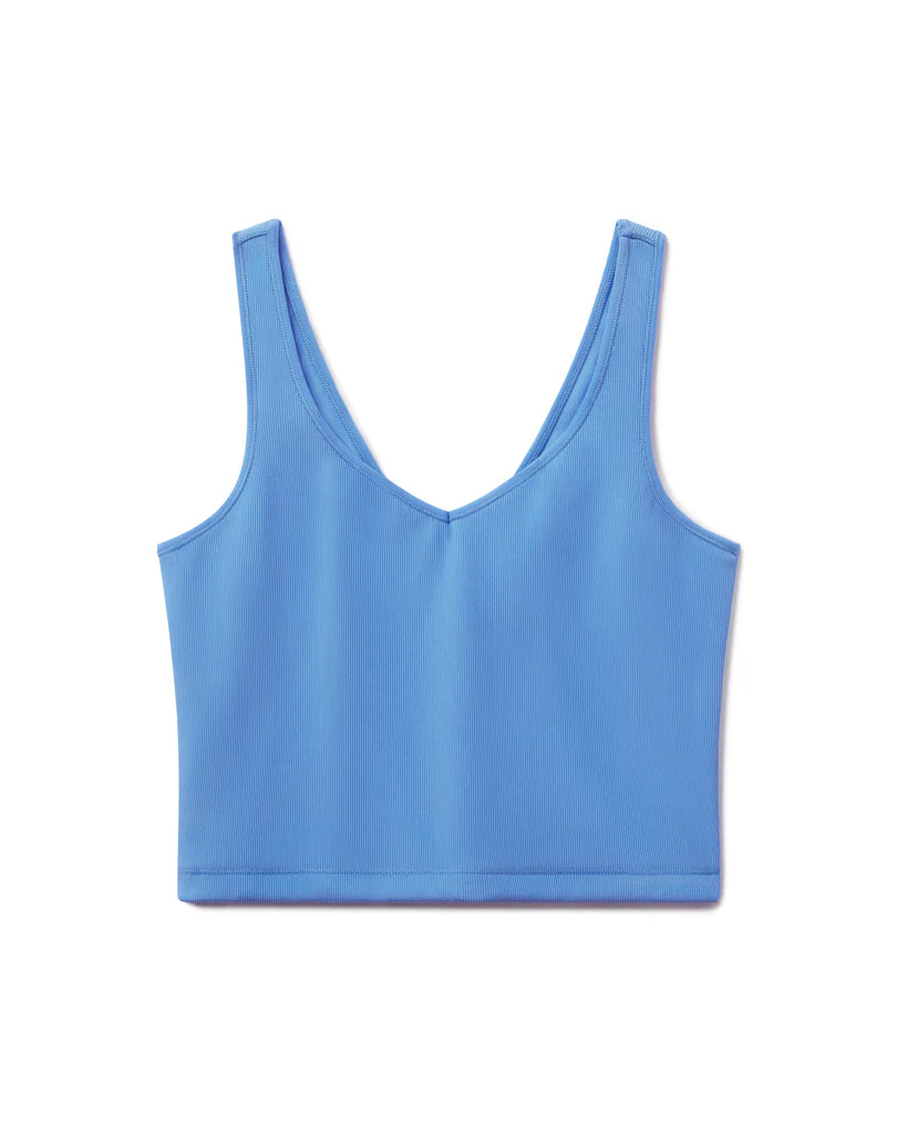 Tasc W Sculptive Rib Crop Tank BLUE TOPAZ