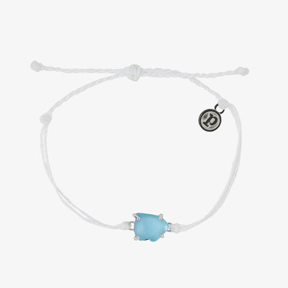 Pura Vida Silver Sea Glass Bracelet WHITE