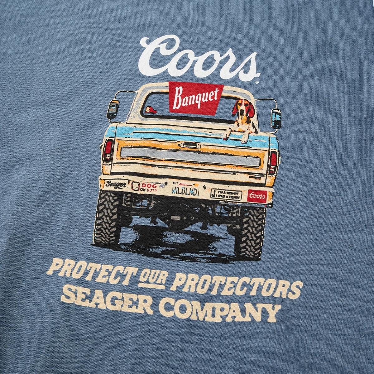Seager M Coors Bumper Fleece Hoodie STEEL BLUE