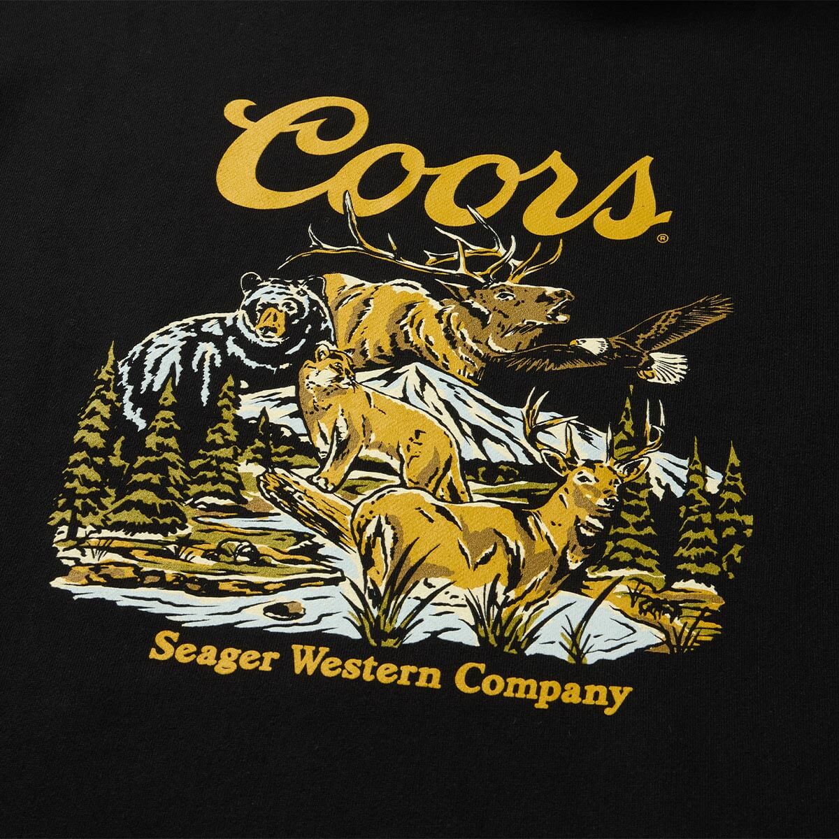 Seager M Coors Banquet Preserve Fleece Hoodie BLACK