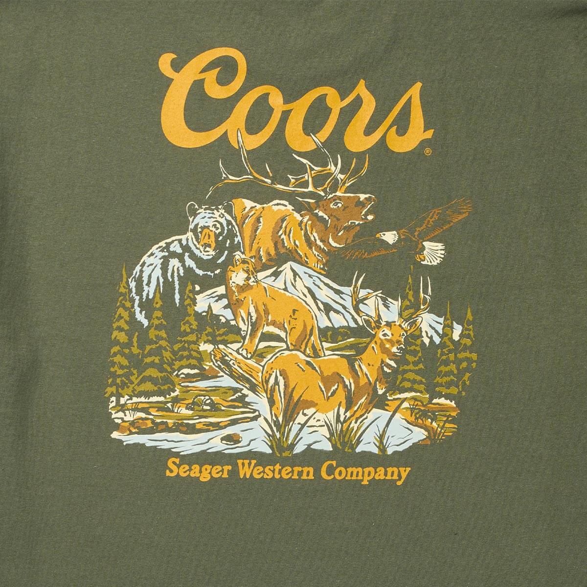 Seager M SS Coors Banquet Preserve Tee SURPLUS GREEN