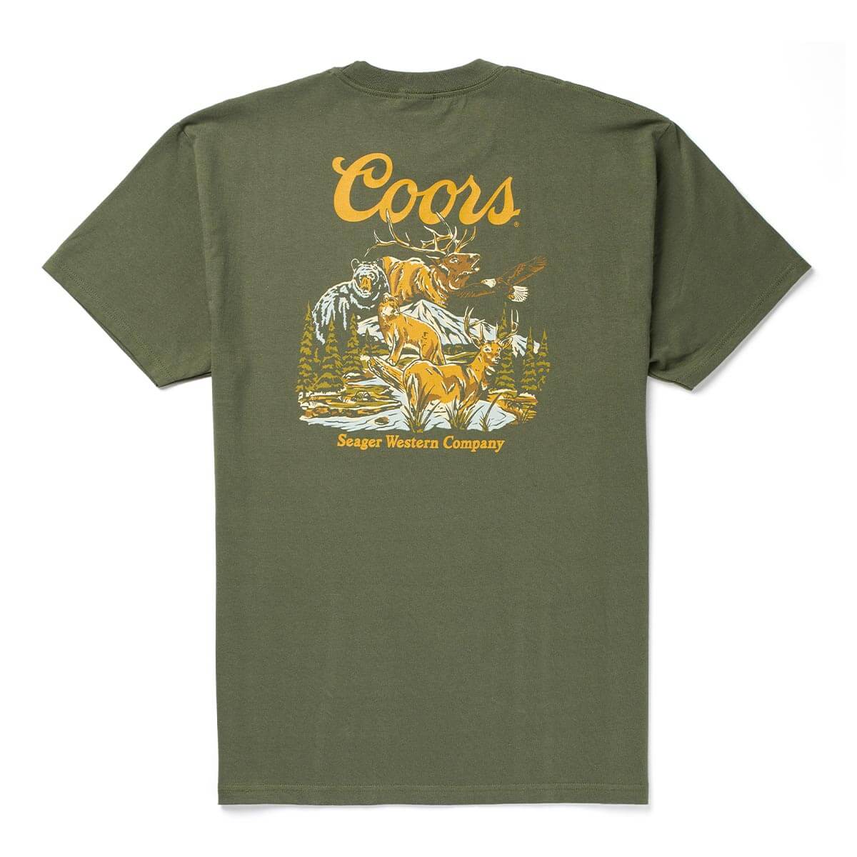 Seager M SS Coors Banquet Preserve Tee SURPLUS GREEN