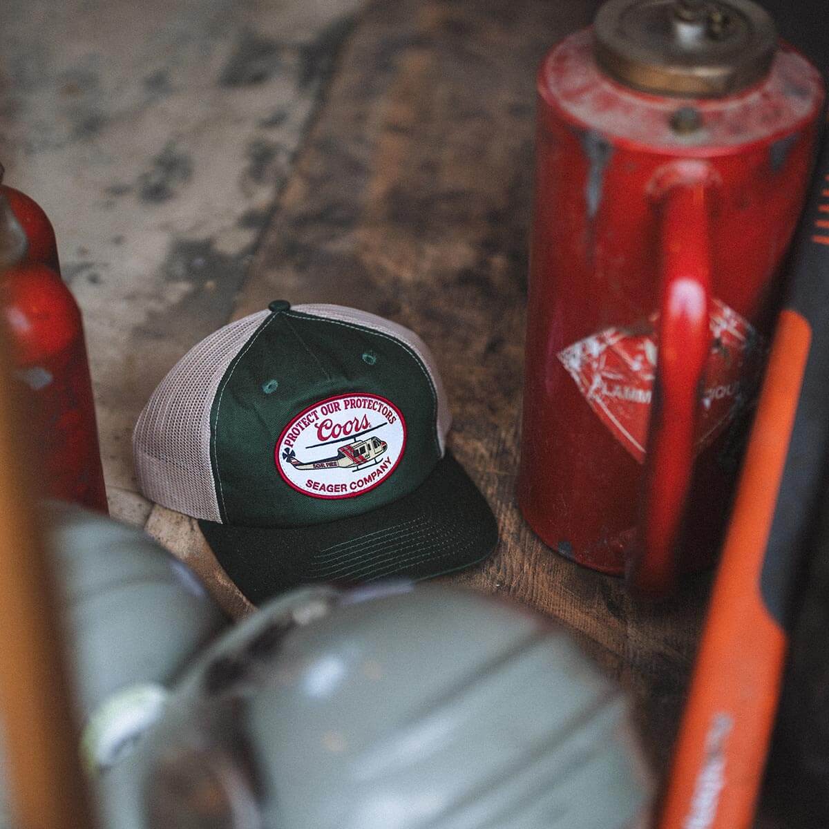 Seager X Coors Banquet Helo Trucker Snapback GREEN