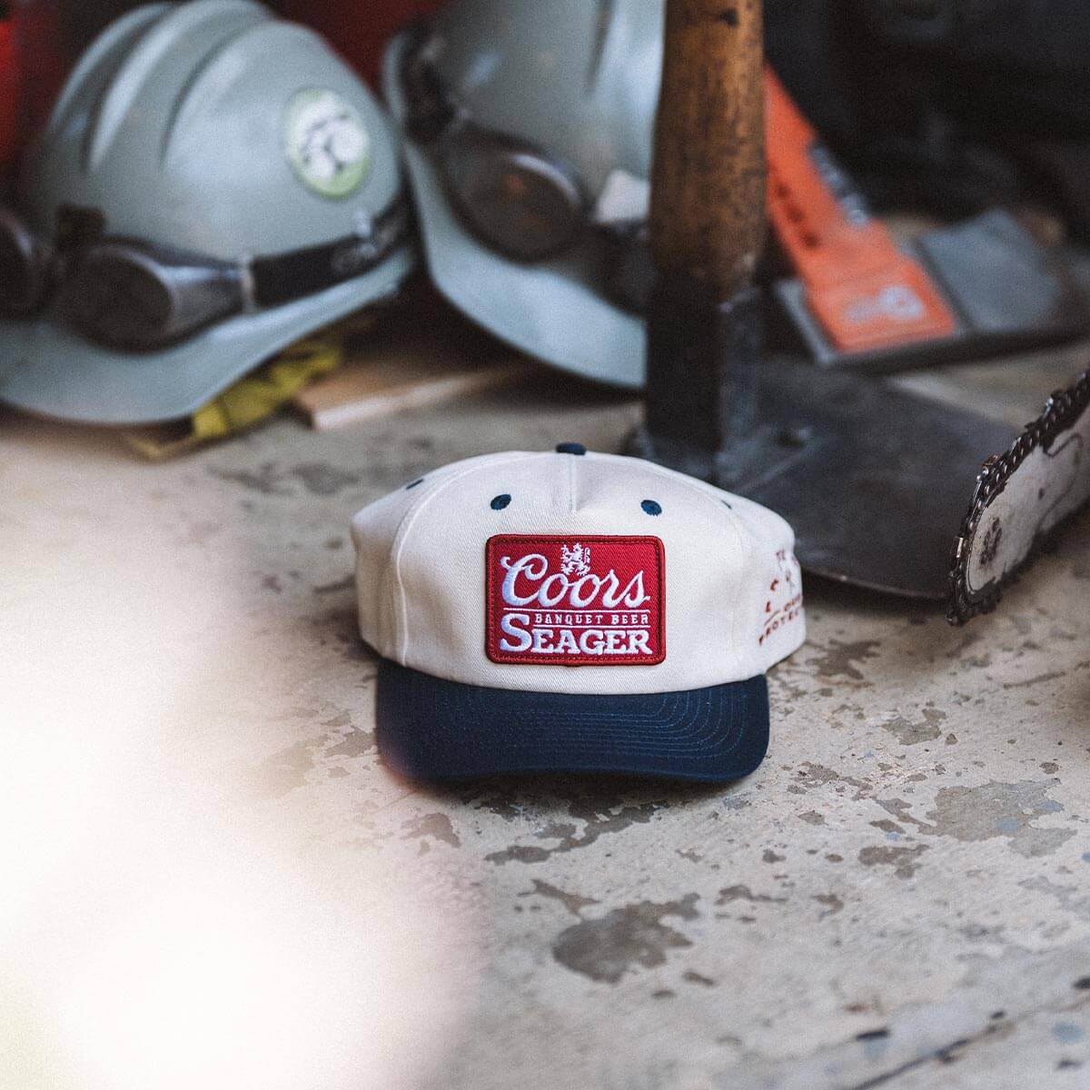 Seager X Coors Banquet P.O.P. Snapback CREAM/NAVY