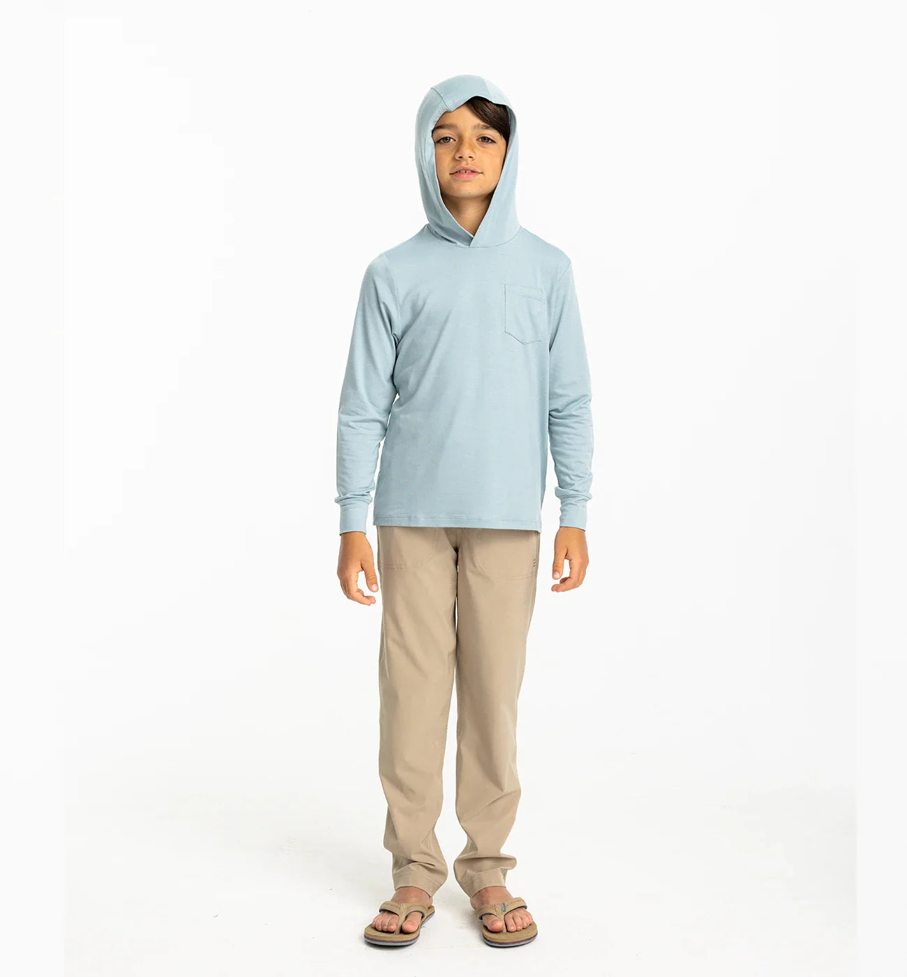 Free Fly Youth Bamboo Shade Hoodie OCEAN MIST