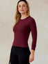 Tasc W LS Microluxe Rib Tee WINEBERRY