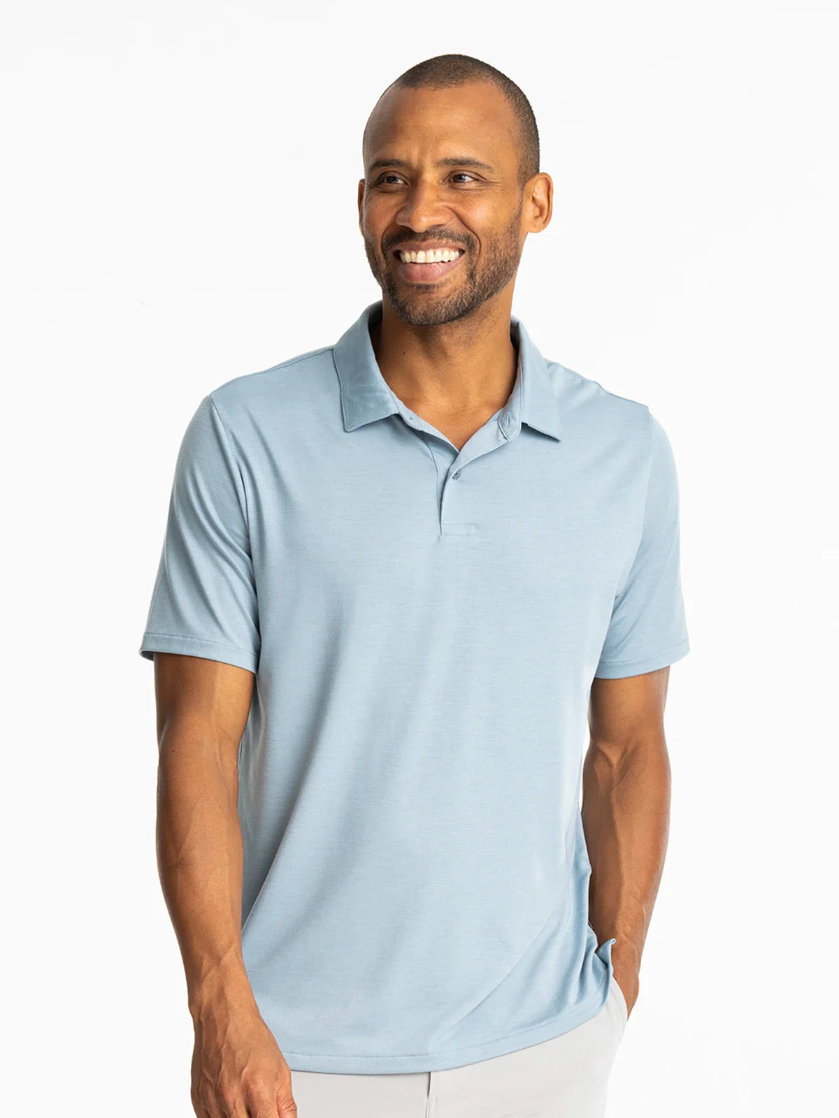Free Fly M Elevate Polo BLUE FOG