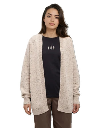 tentree W Prairies Fleck Cardigan PALE OAK FLECK