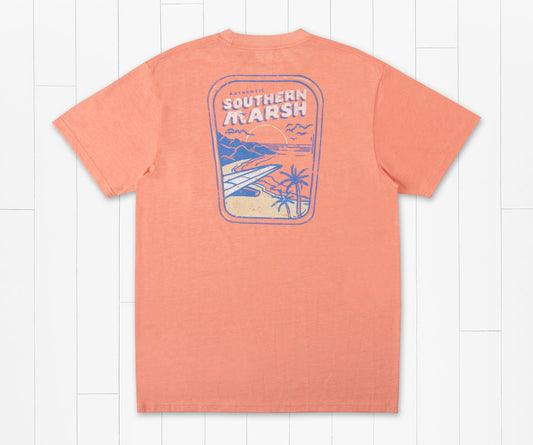 Southern Marsh M SS Distant Shores Seawash Tee PEACH