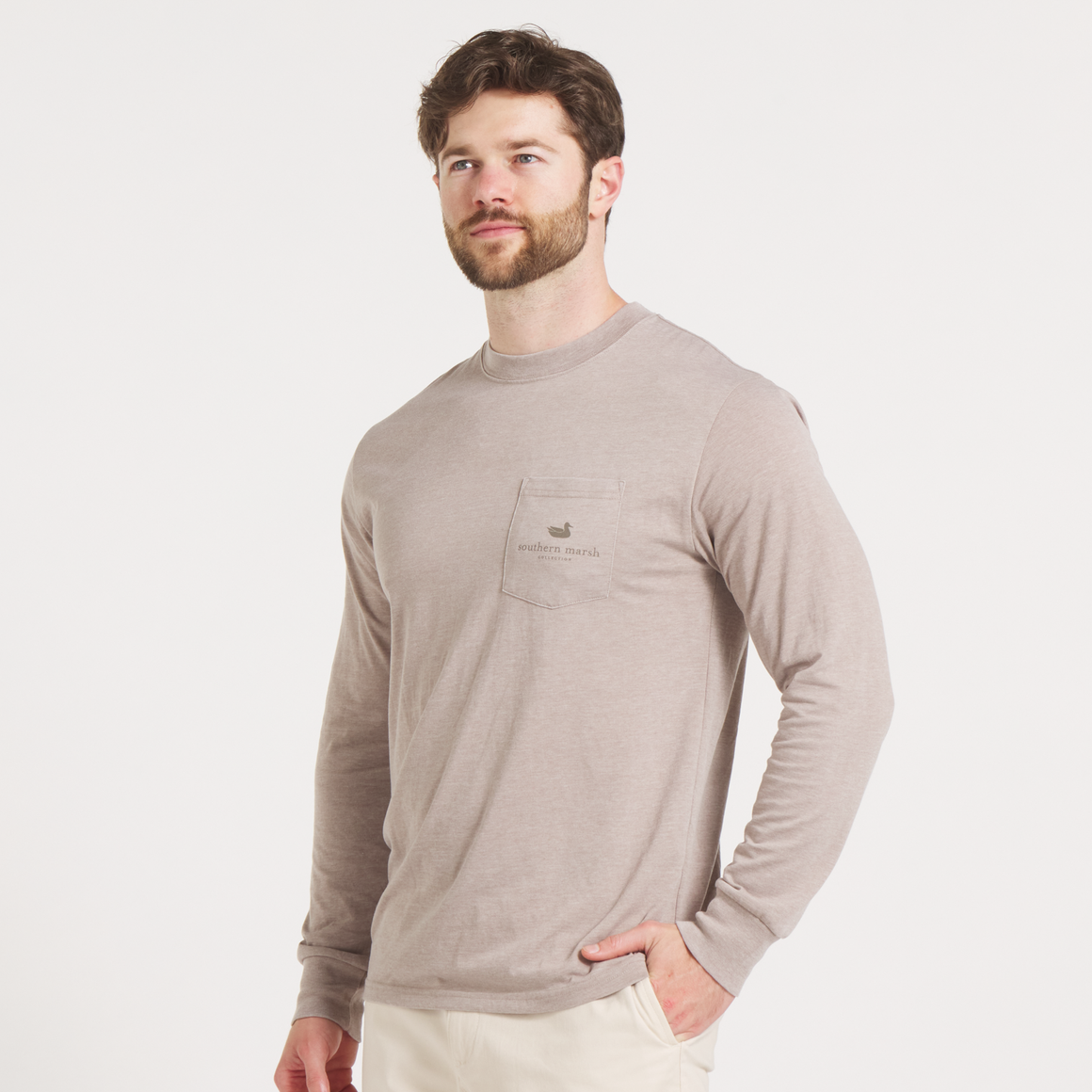 Southern Marsh M LS Seawash Retro Duck Tee BURNT TAUPE