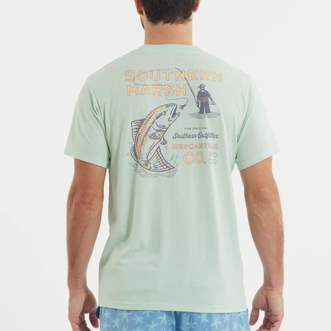 Southern Marsh M SS Retro Redfish Tee SEAFOAM