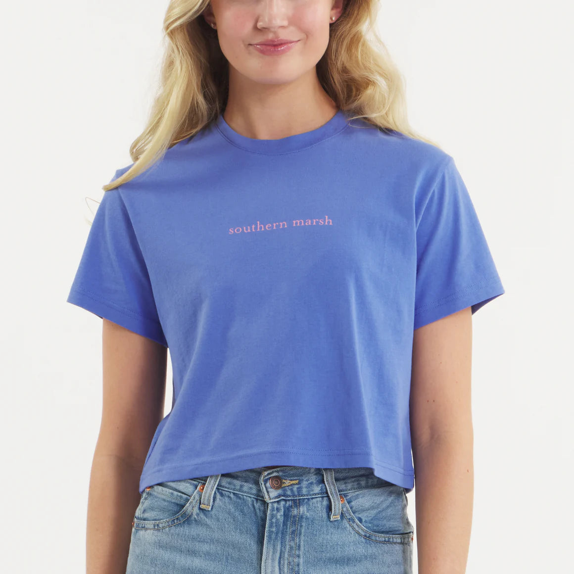 Southern Marsh W SS Authentic Crop Tee BLUEBONNET