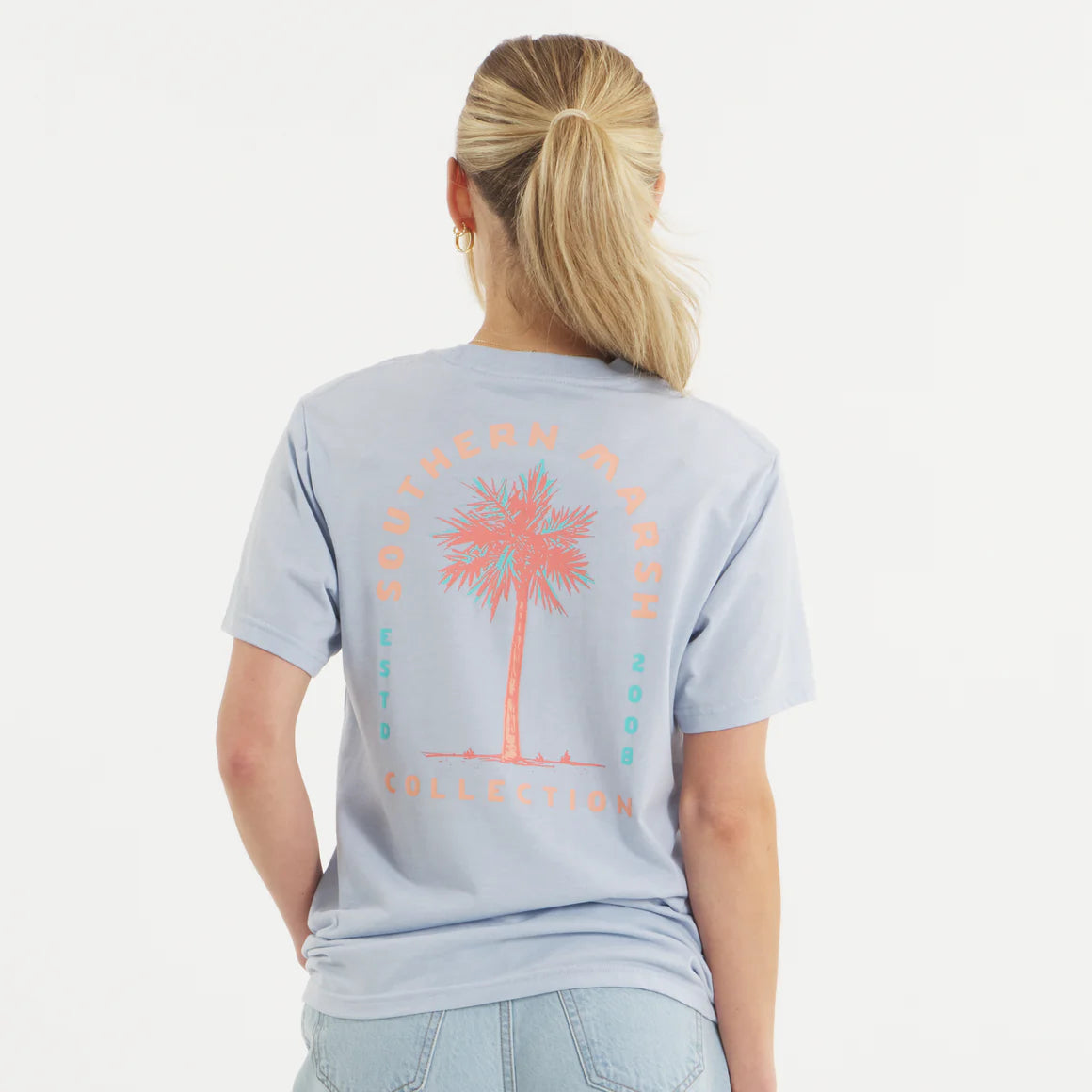 Southern Marsh M SS Seawash Tee Palmetto MIST BLUE