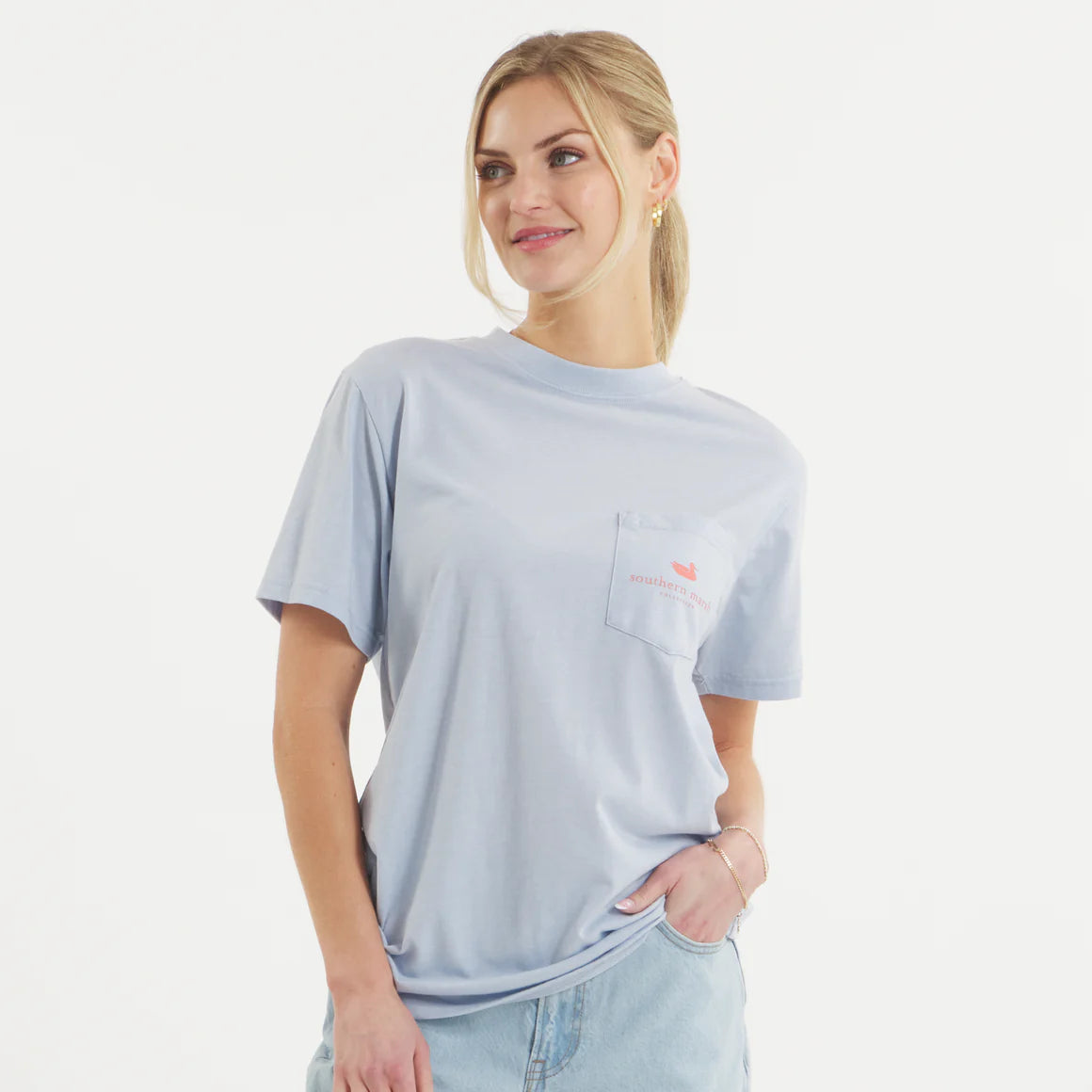 Southern Marsh M SS Seawash Tee Palmetto MIST BLUE
