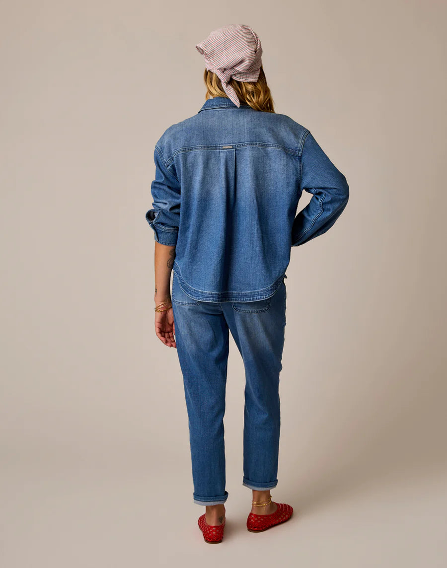 Carve Designs W Flora Denim Shacket MAGNOLIA
