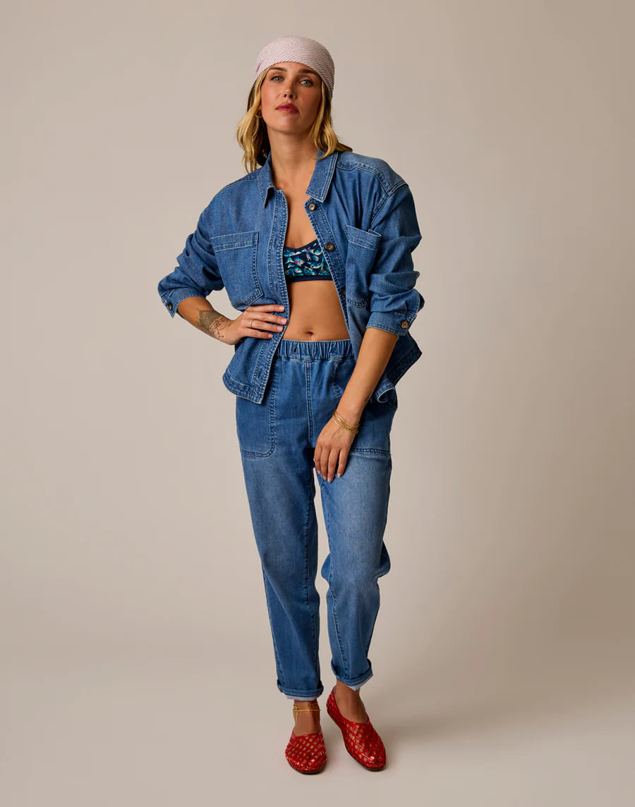 Carve Designs W Flora Denim Shacket MAGNOLIA