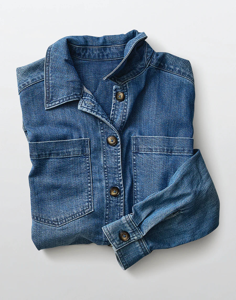 Carve Designs W Flora Denim Shacket MAGNOLIA