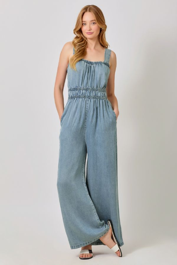 Mystree W Washed Tencel Jumpsuit DENIM BLUE