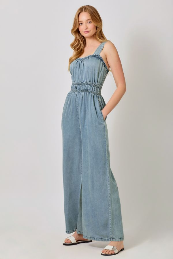 Mystree W Washed Tencel Jumpsuit DENIM BLUE