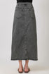 Mystree W Front Slit Skirt WASHED BLACK