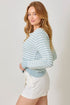 Mystree W Waggle Weave Cardigan IVORY/PALE BLUE