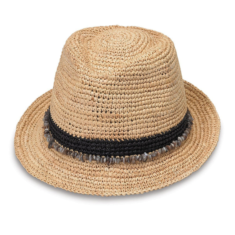 Wallaroo Hats Tahiti Fedora BLACK