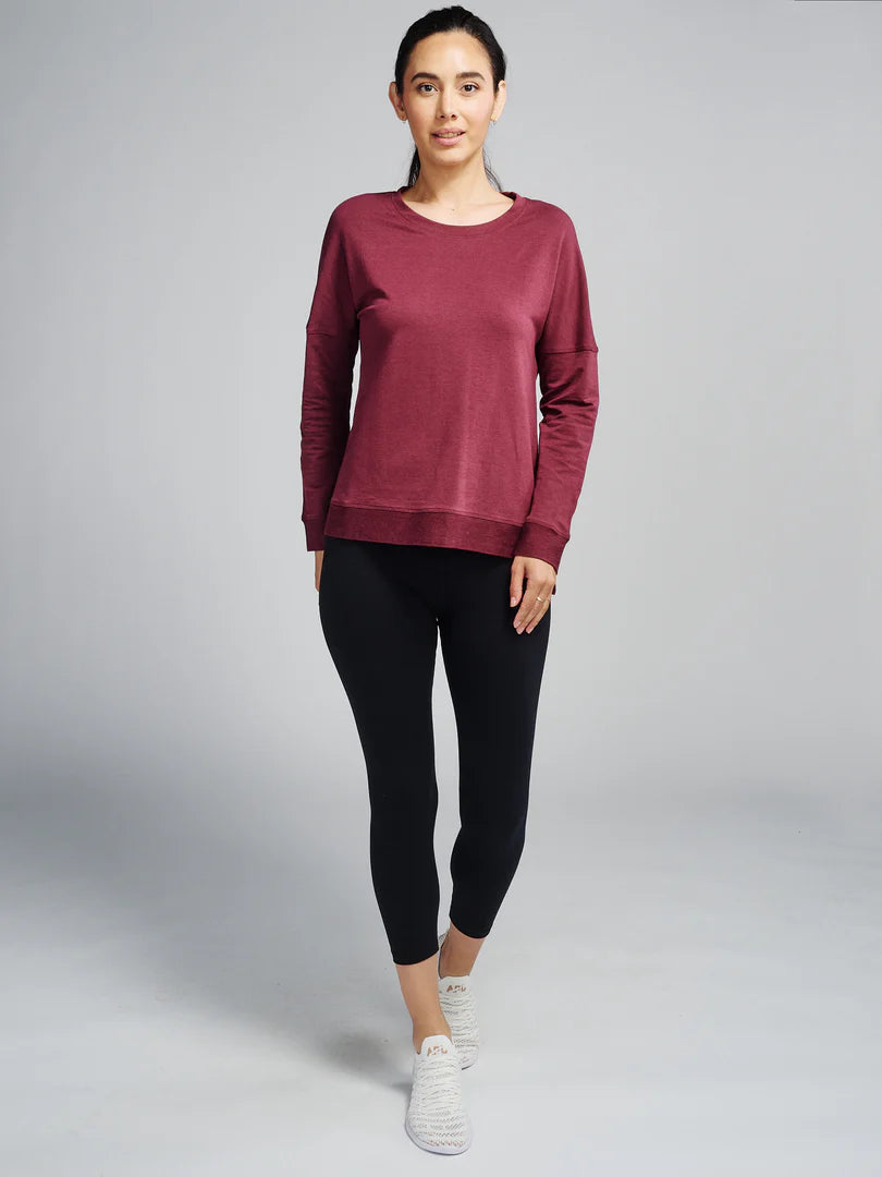 Tasc W Riverwalk Sweatshirt WINEBERRY