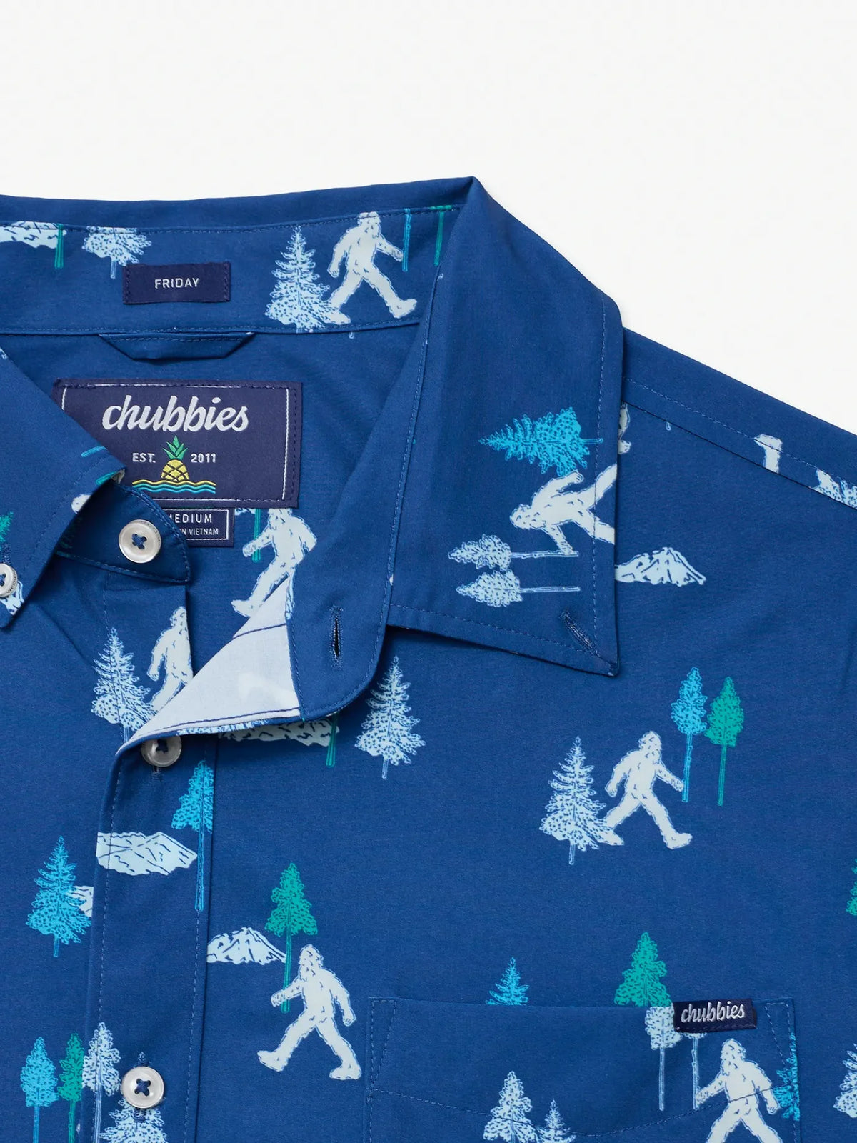 Chubbies M Performance Friday Shirt THE YETI OR NOT