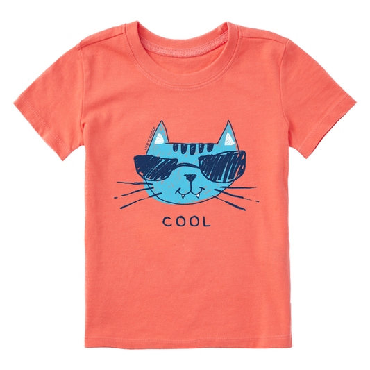 Life Is Good Toddler SS Crusher Cool Cat MANGO ORANGE