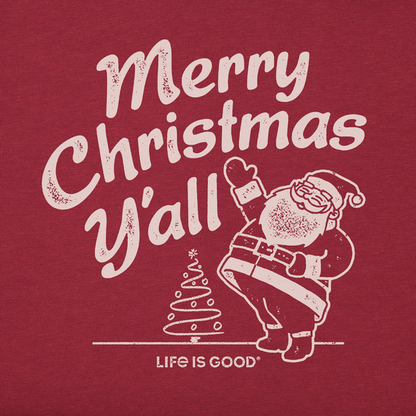 Life is Good Toddler's LS Crusher Santa Merry Tee CRANBERRY RED