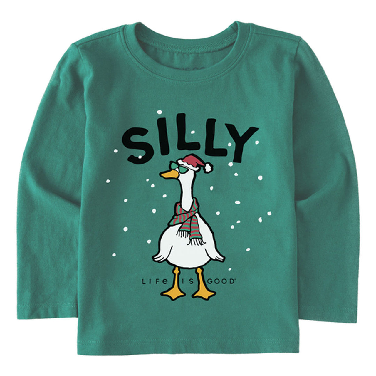Life is Good Toddler LS Crusher Tee Silly Goose SPRUCE GREEN