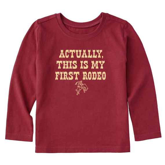 Life is Good Toddler LS Crusher First Rodeo CRANBERRY RED