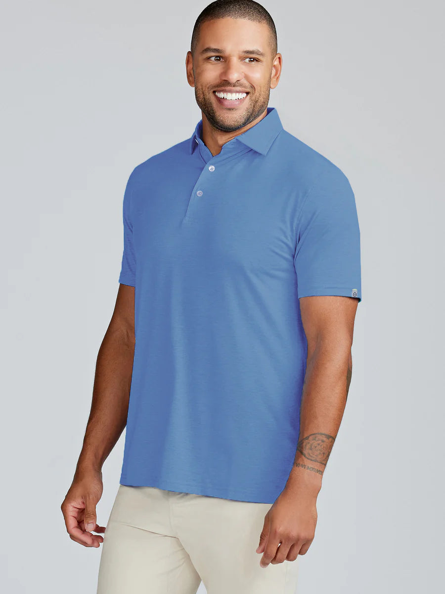 Tasc M Cloud Polo BLUE TOPAZ HEATHER