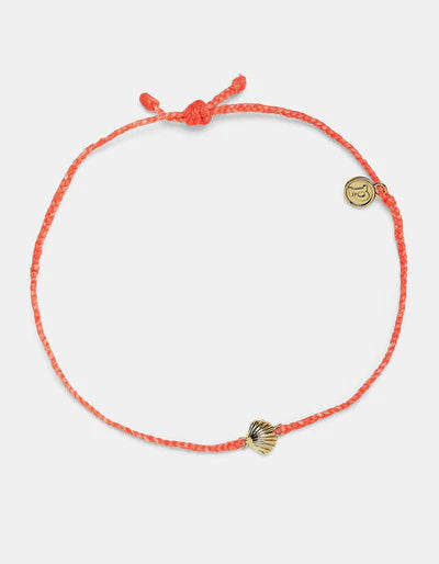 Pura Vida Gold Scallop Charm Anklet STRAWBERRY
