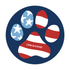 Life Is Good US Flag Paw Magnet DARKEST BLUE