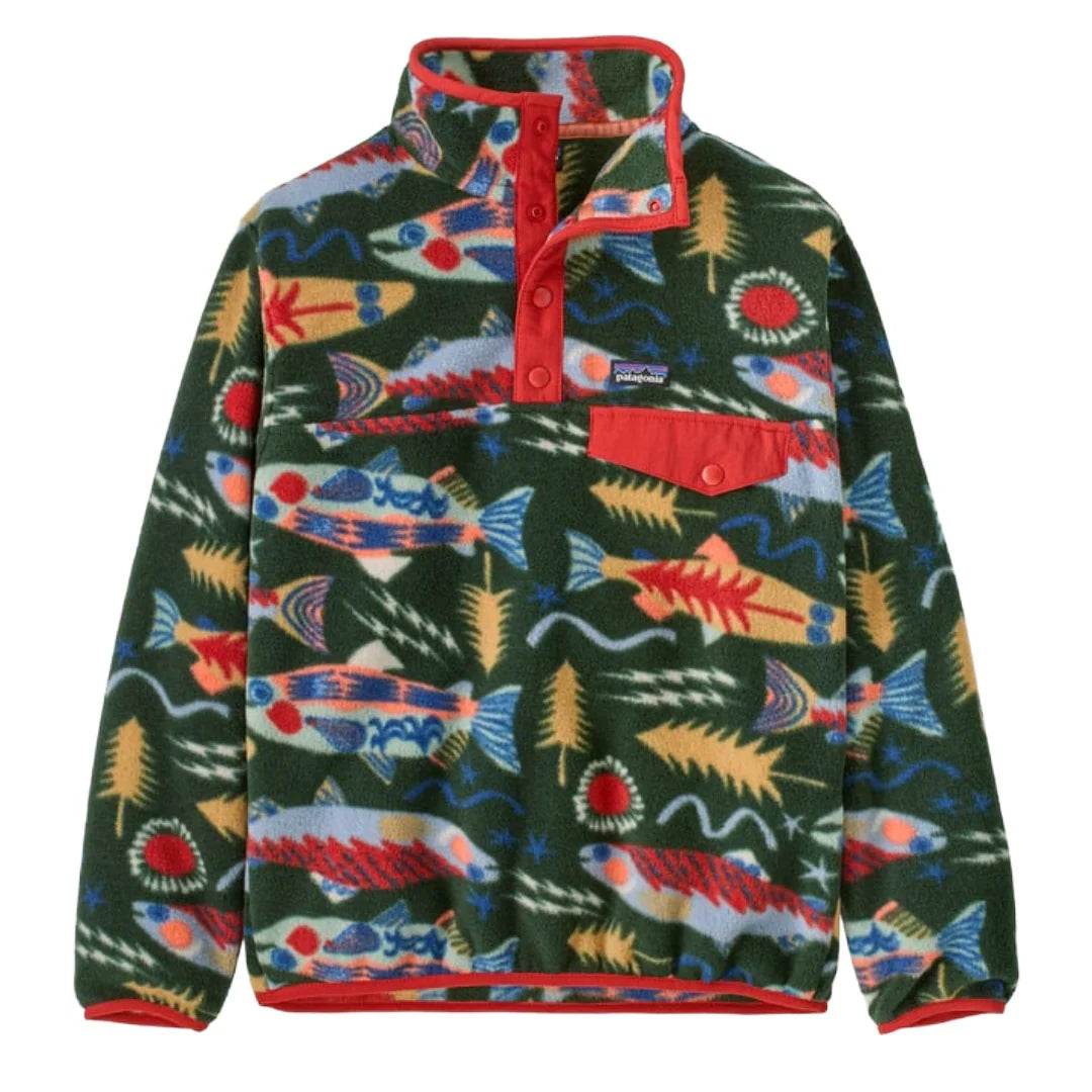 Patagonia Kids LW Synch Snap-T SALMON ENERGY GREEN