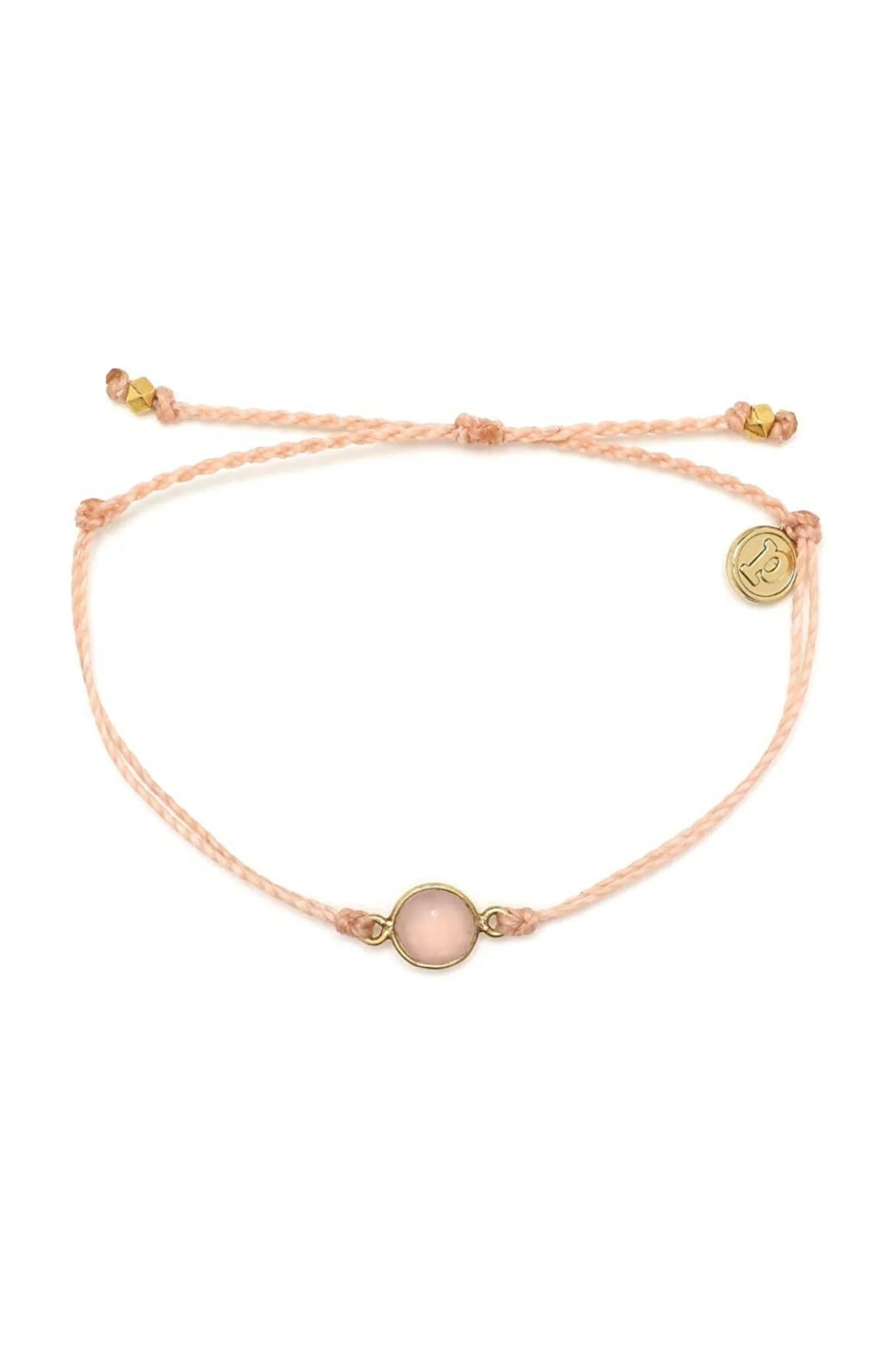 Pura Vida Gold Rose Quartz Bracelet BLUSH