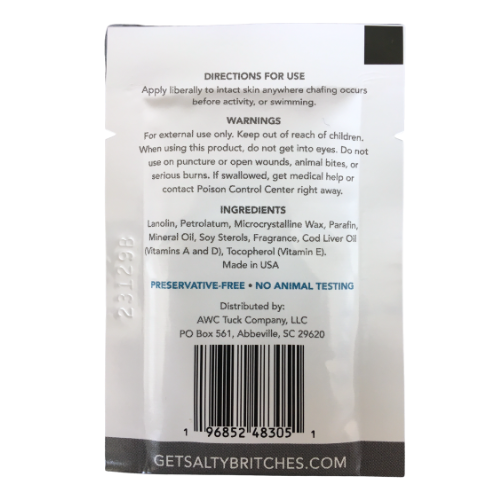 Salty Britches Chafing Ointment Single Use Pack