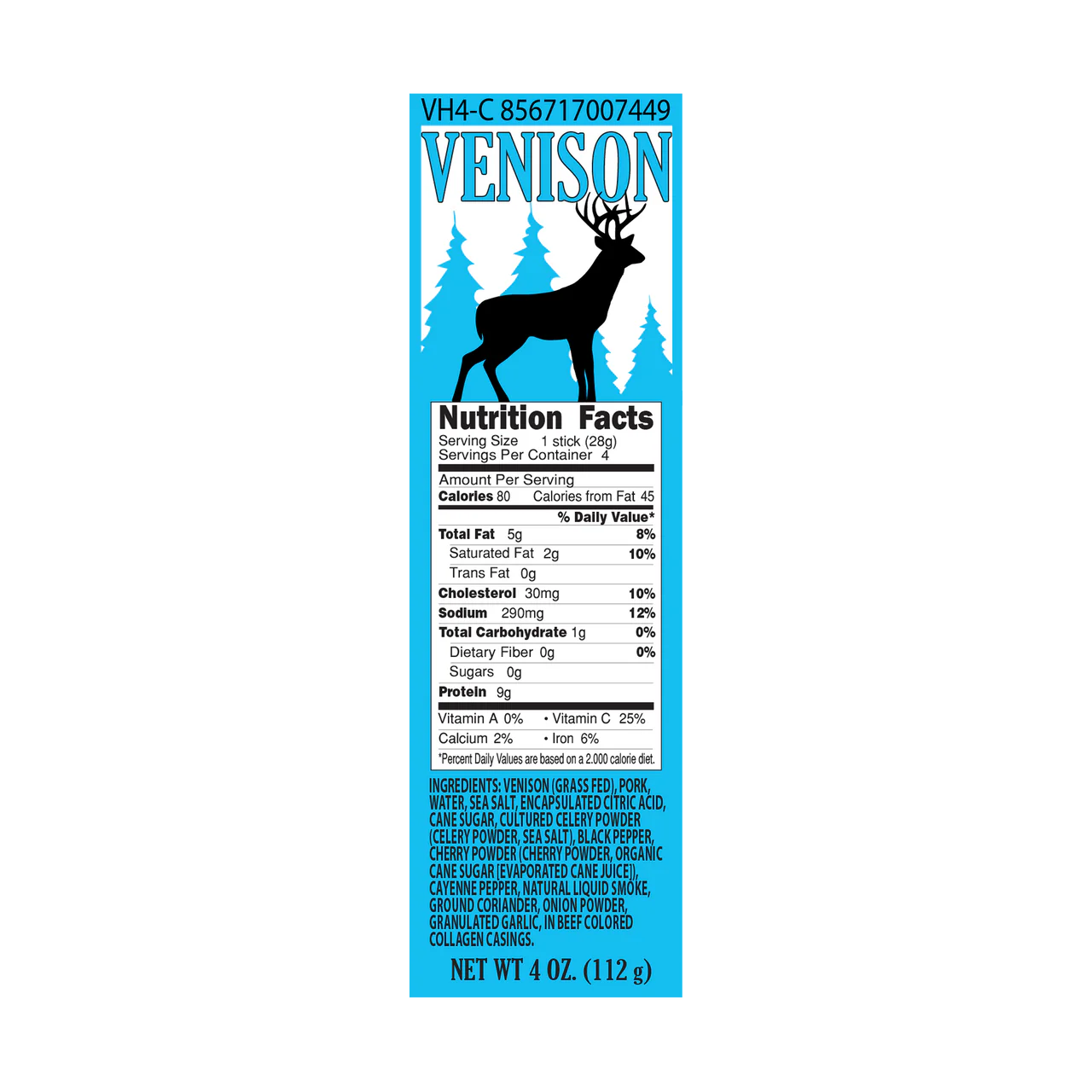 Pearson Ranch Venison Hickory Snack Stick Pack 4oz