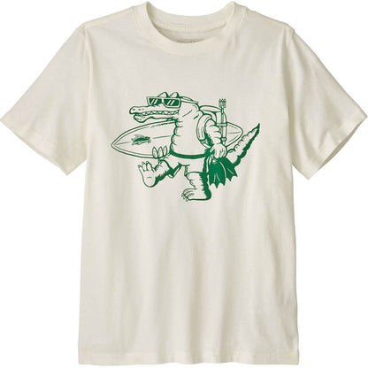 Patagonia Kid's SS Graphic Tee GATOR BIRCH WHITE