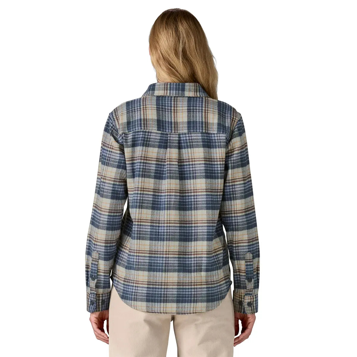 Patagonia W Fjord Flannel RIVER PLAID BARNACLE BLUE