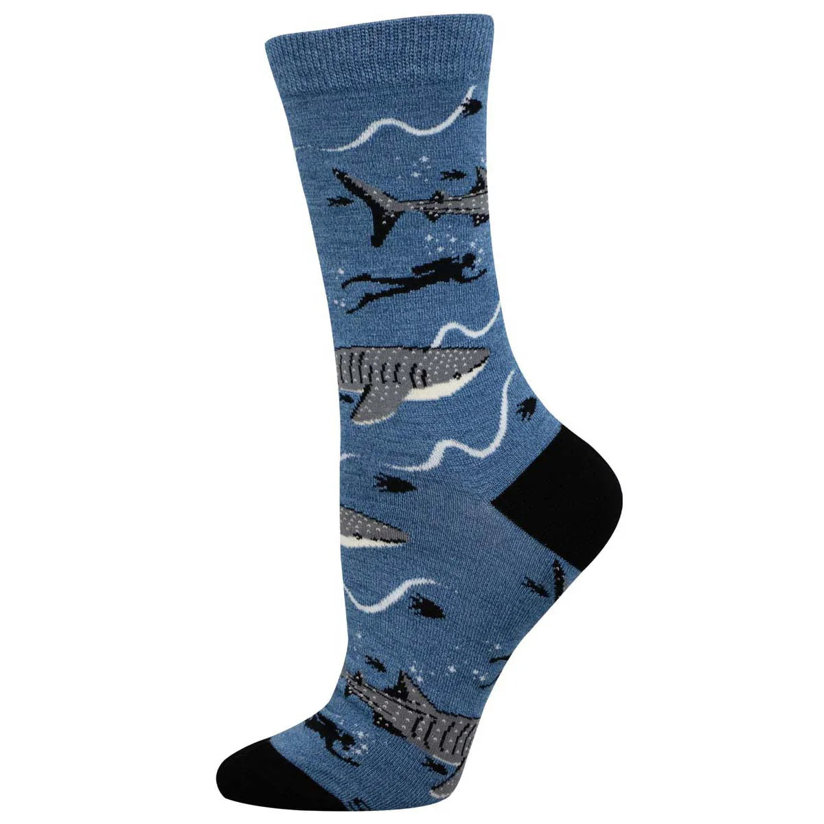 Socksmith W Bamboo Whale Shark BLUE HEATHER