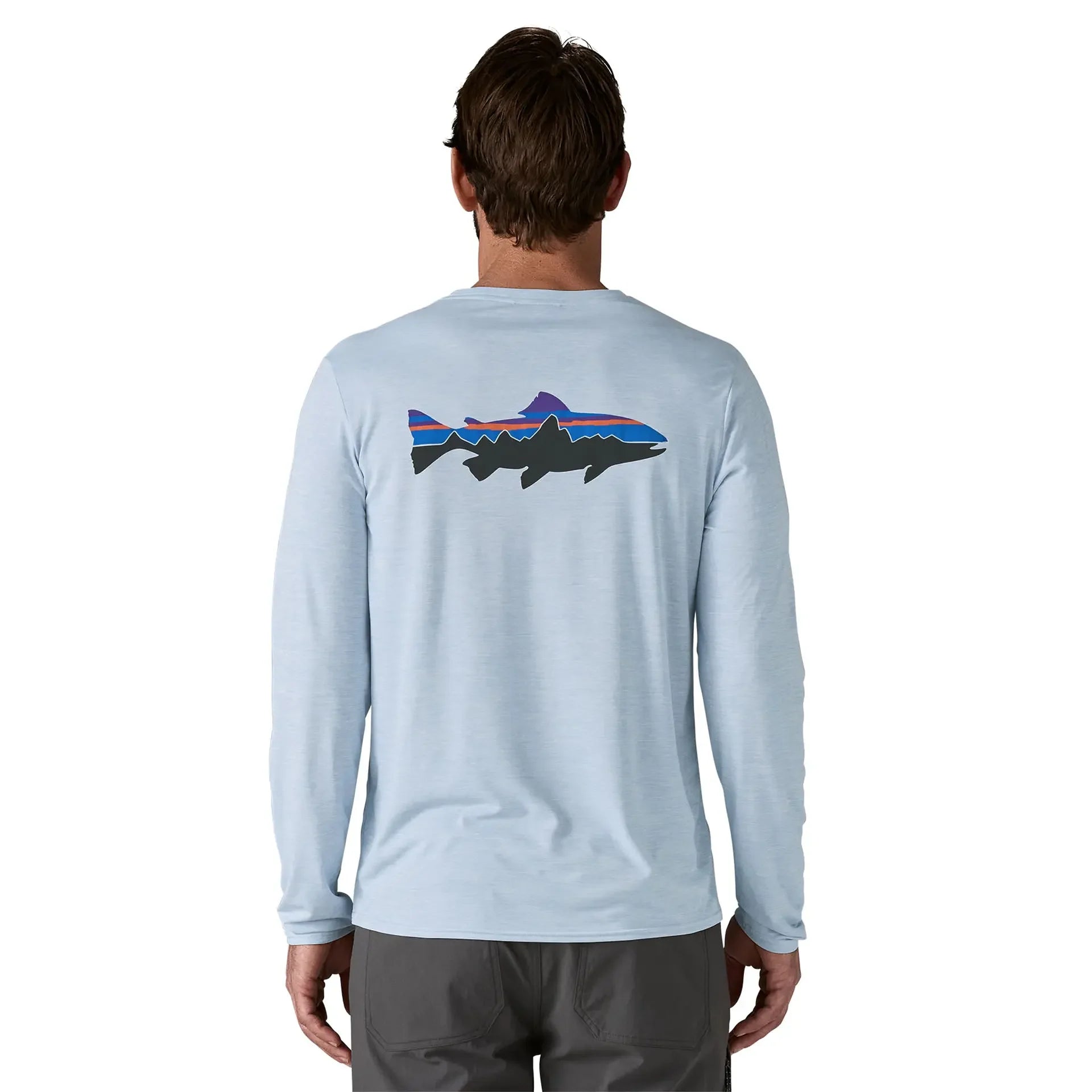 Patagonia M LS Cap Cool Daily Fitz Roy Trout FLECK BLUE