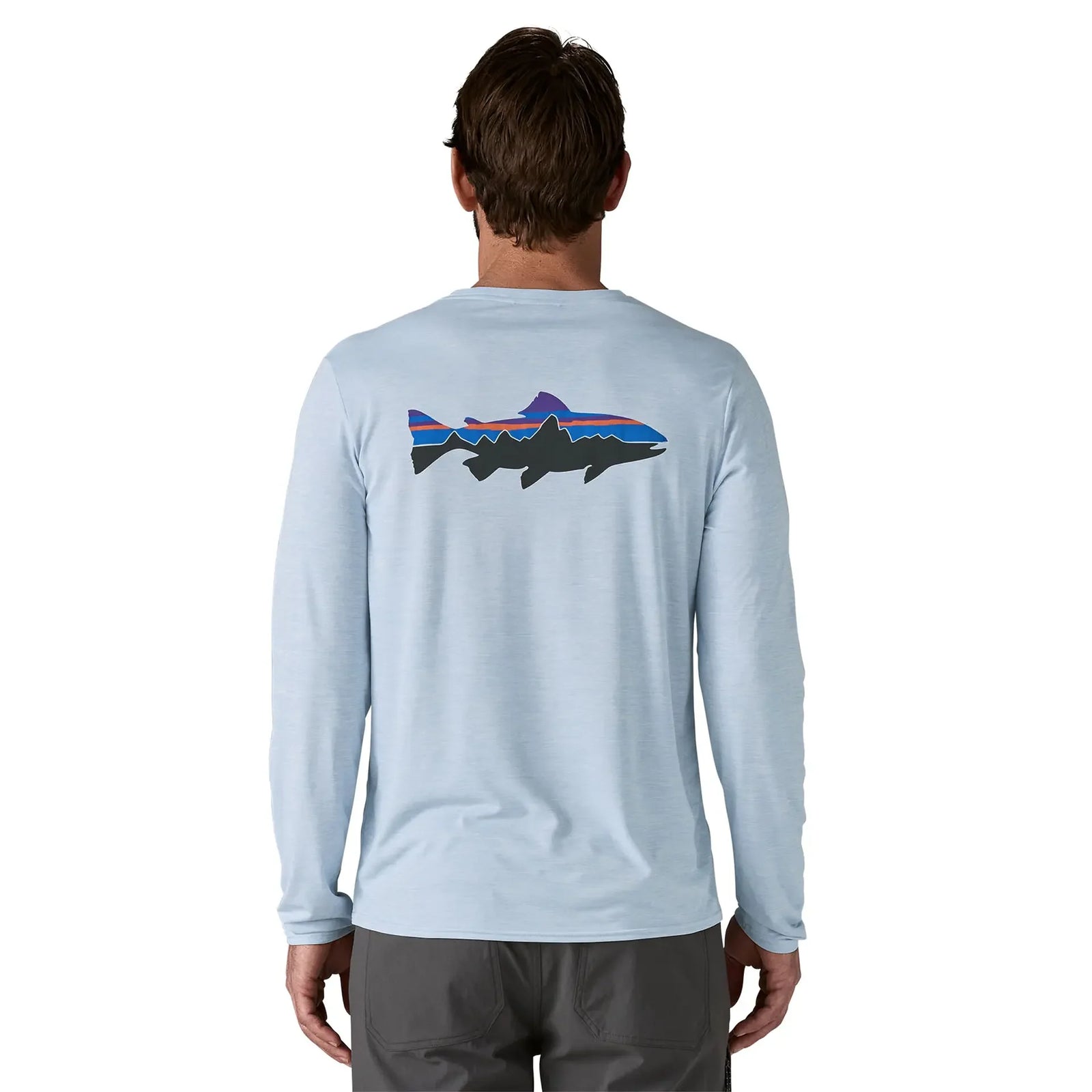 Patagonia M LS Cap Cool Daily Fitz Roy Trout FLECK BLUE