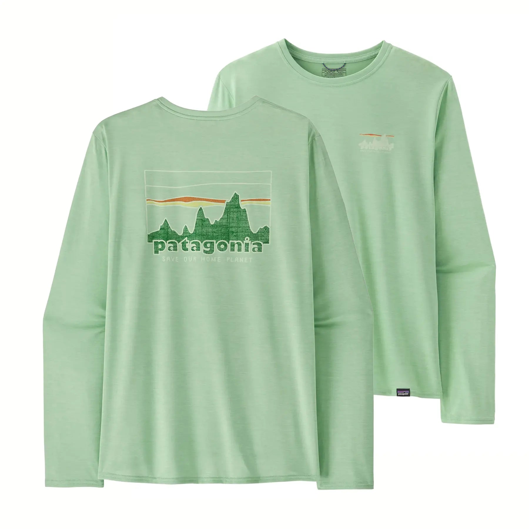Patagonia M LS Cap Cool Daily '73 SKYLINE RINSED GREEN