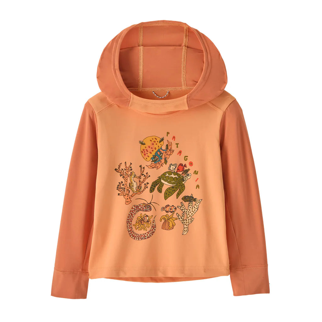 Patagonia Baby Cap Hoody CORAL COMMUNITY PEACH